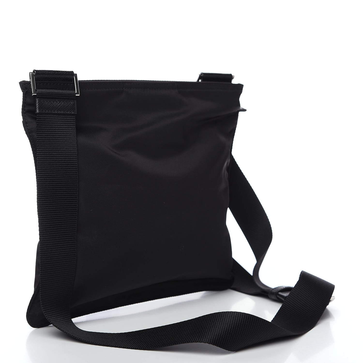 Prada Nylon Vela Flat Messenger Bag Black 2 of 7