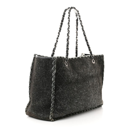 Chanel Wool Felt Quilted Large Shopping Tote Grey 3 of 15
