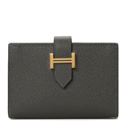 Hermes Epsom Bearn Card Holder Wallet Gris Meyer 1 of 8