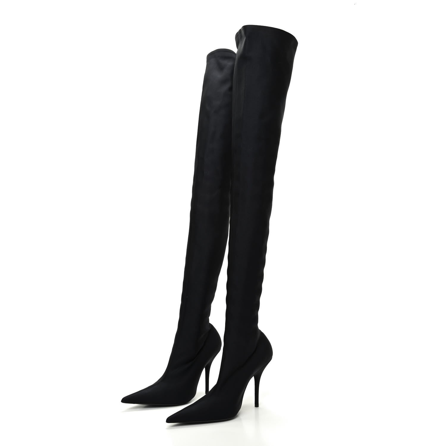 Balenciaga Spandex Pointed Toe Knife Thigh High Boots 37 Black 3 of 8