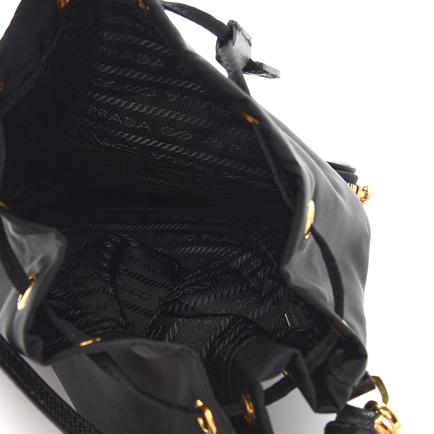 Prada Re-Nylon Duet Drawstring Shoulder Bag Black 5 of 10