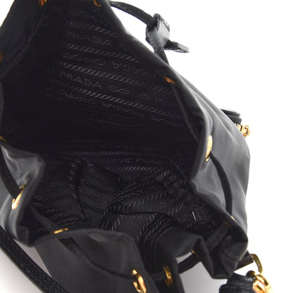 Prada Re-Nylon Duet Drawstring Shoulder Bag Black 5 of 10