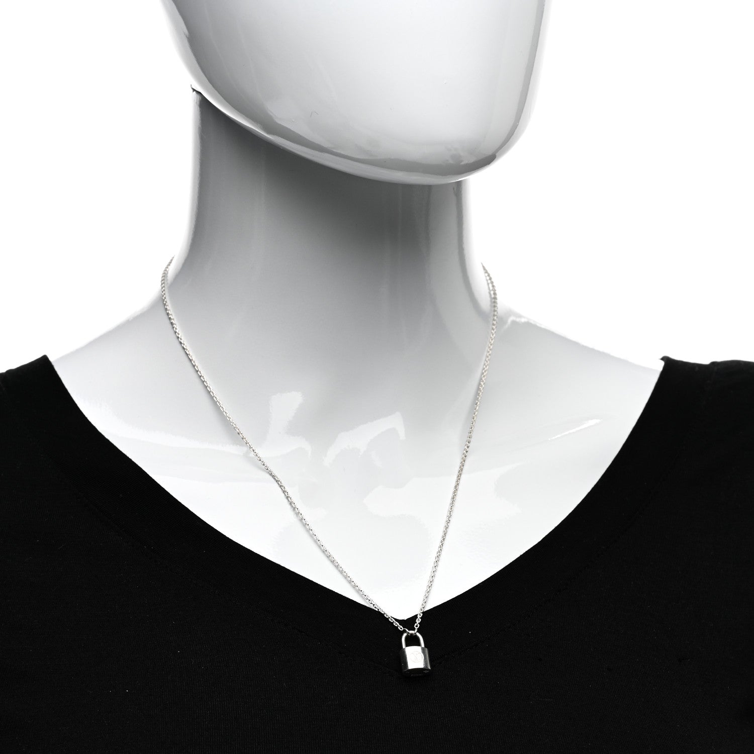 Louis Vuitton Sterling Silver Lockit Necklace 2 of 4