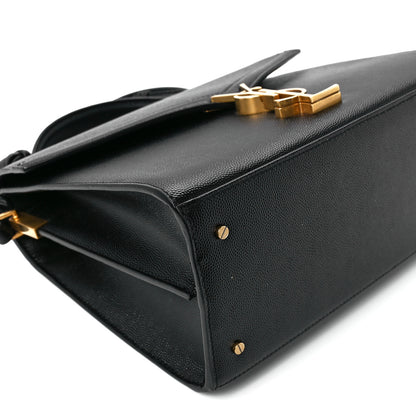 Saint Laurent Grain de Poudre Medium Classic Monogram Cassandra Top Handle Black Rouge Legion 11 of 12