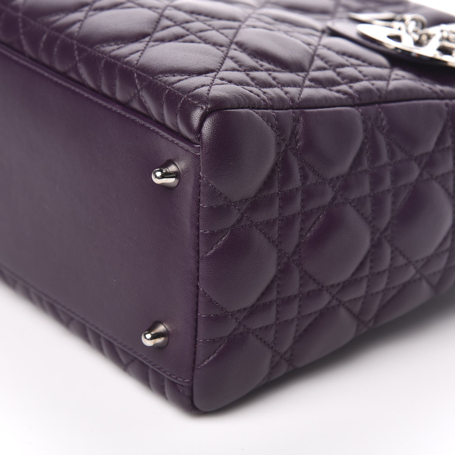 Christian Dior Lambskin Cannage Medium Lady Dior Purple 9 of 10