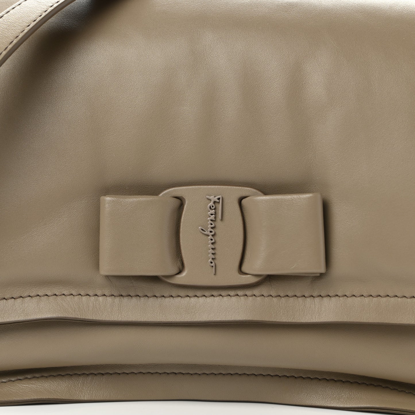 Calfskin Small Viva Bow Shoulder Bag Bay Leaf