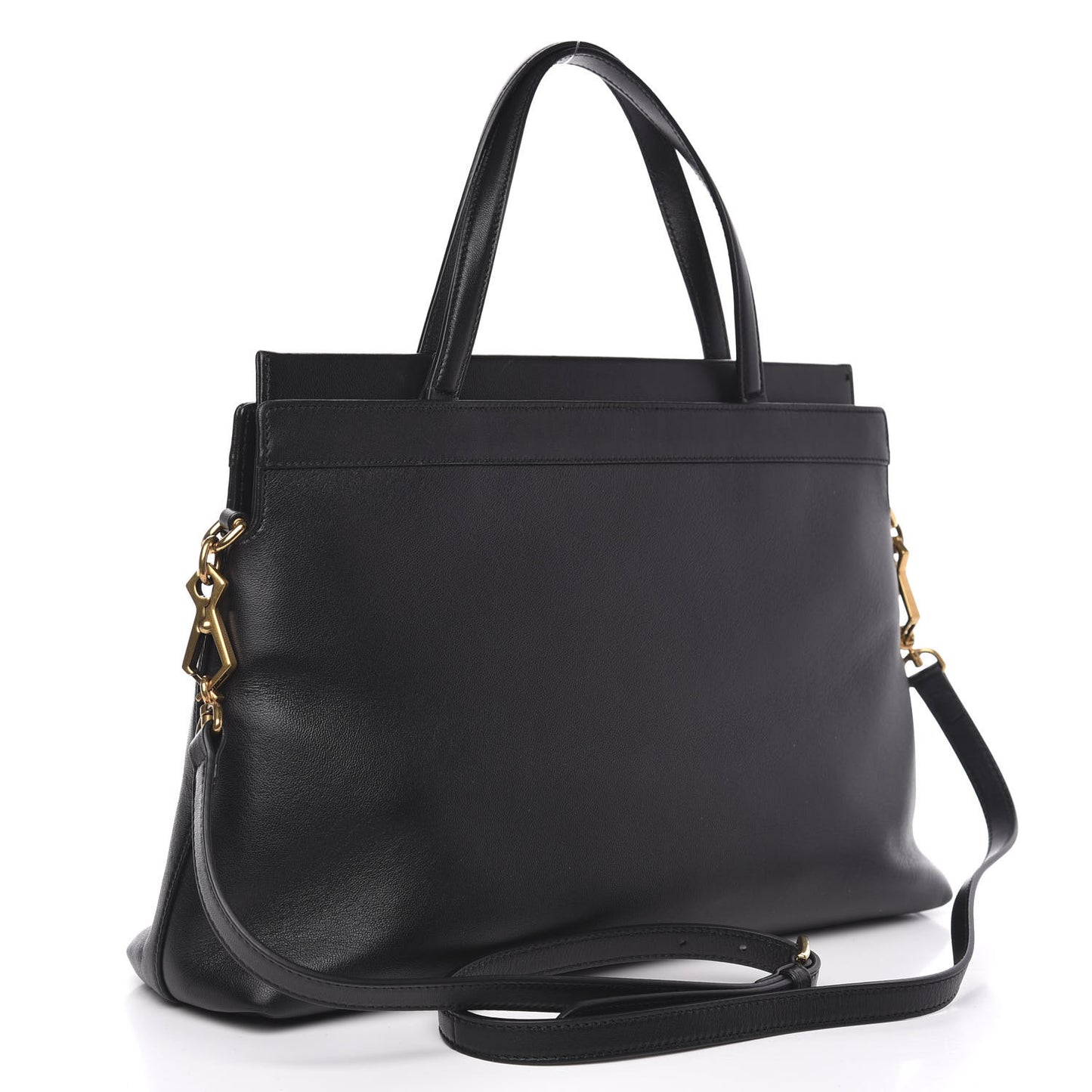 Lambskin Medium Linea Matisse Top Handle Bag Black
