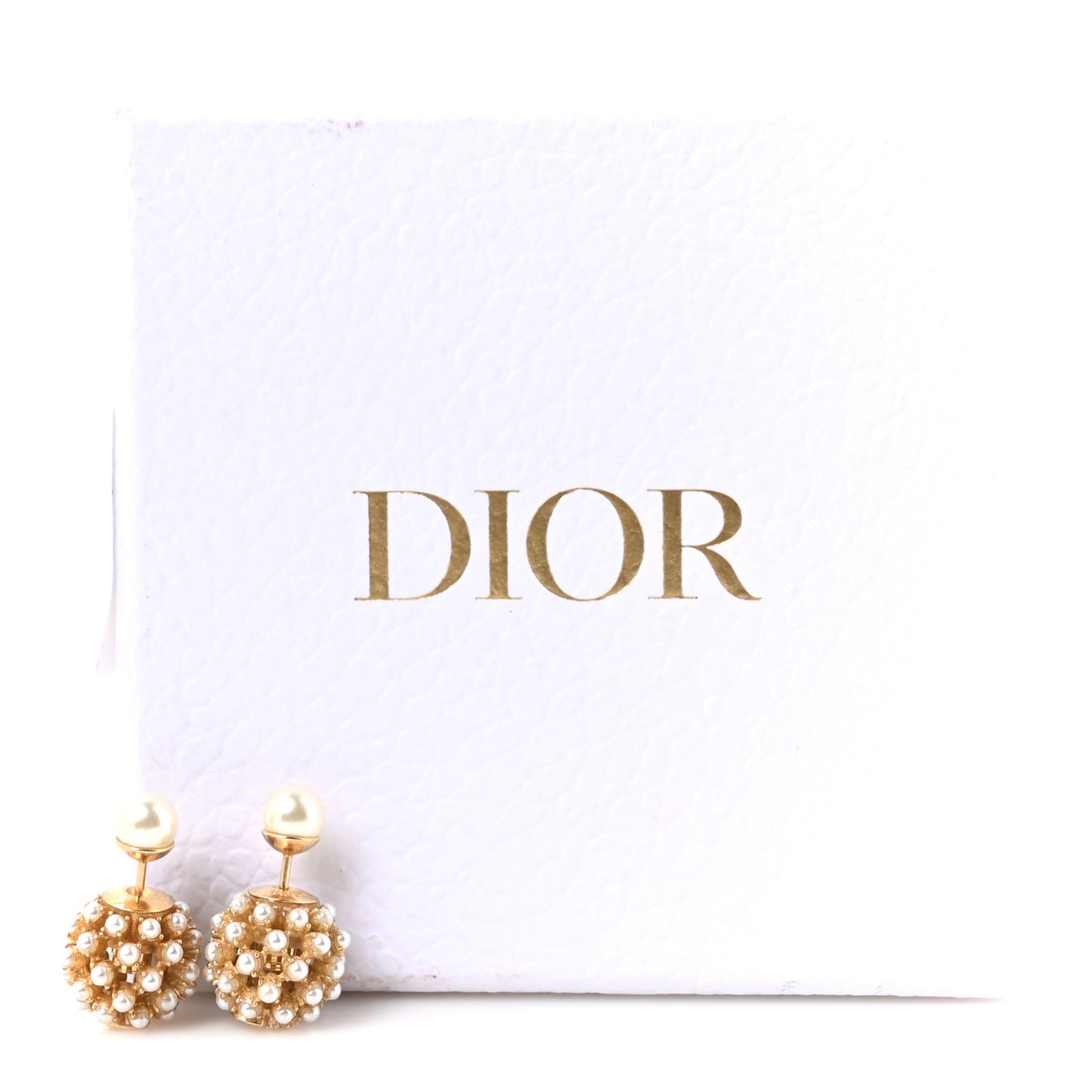 Pearl Crystal Tribal CD Earrings Gold