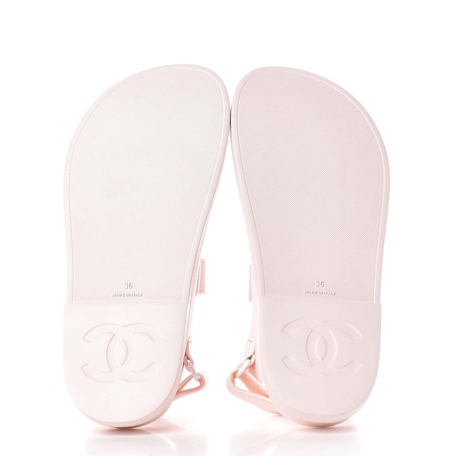 Chanel Rubber CC Flat Sandals 36 Pale Pink 5 of 9
