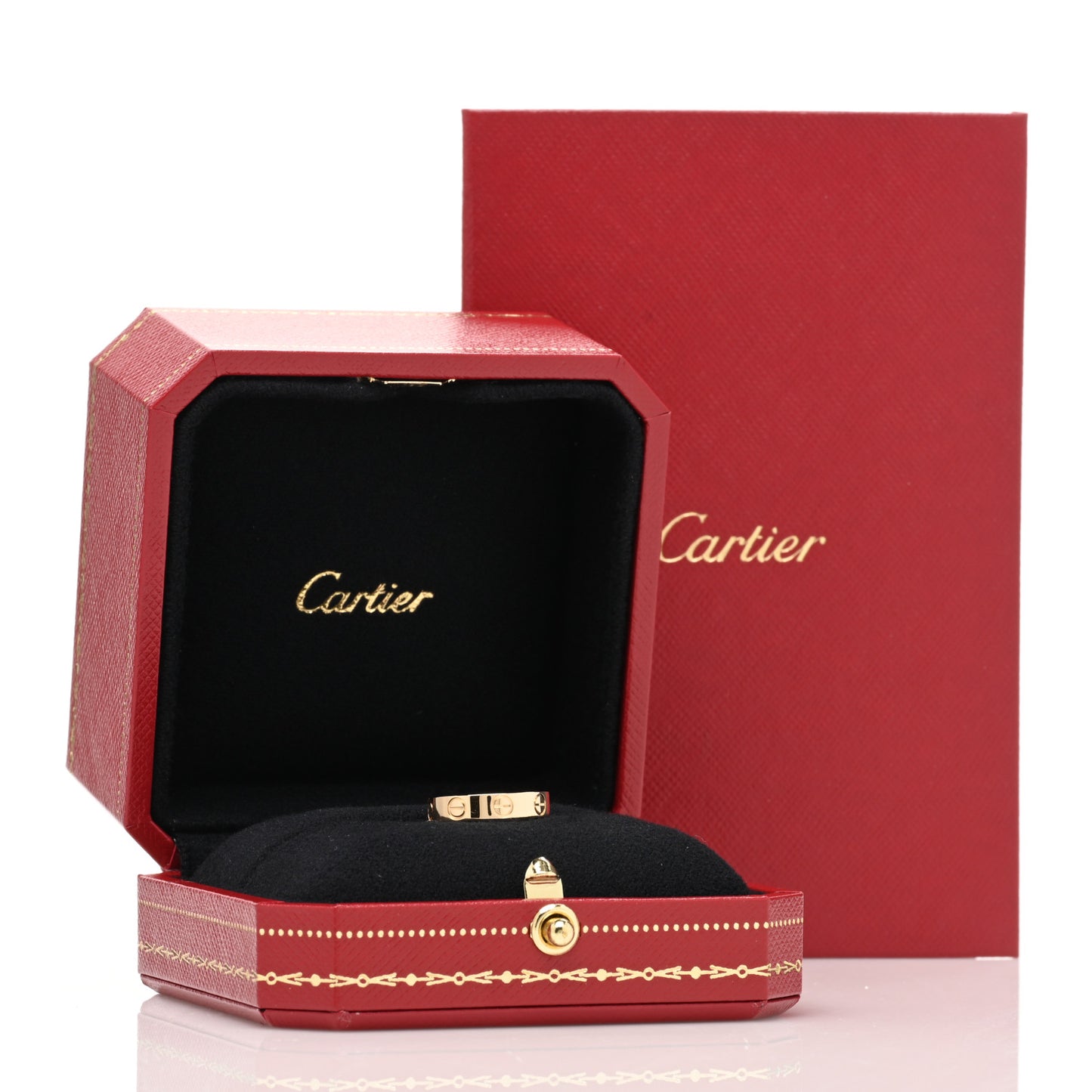 18K Yellow Gold 3.5mm LOVE Wedding Band Ring 44 3