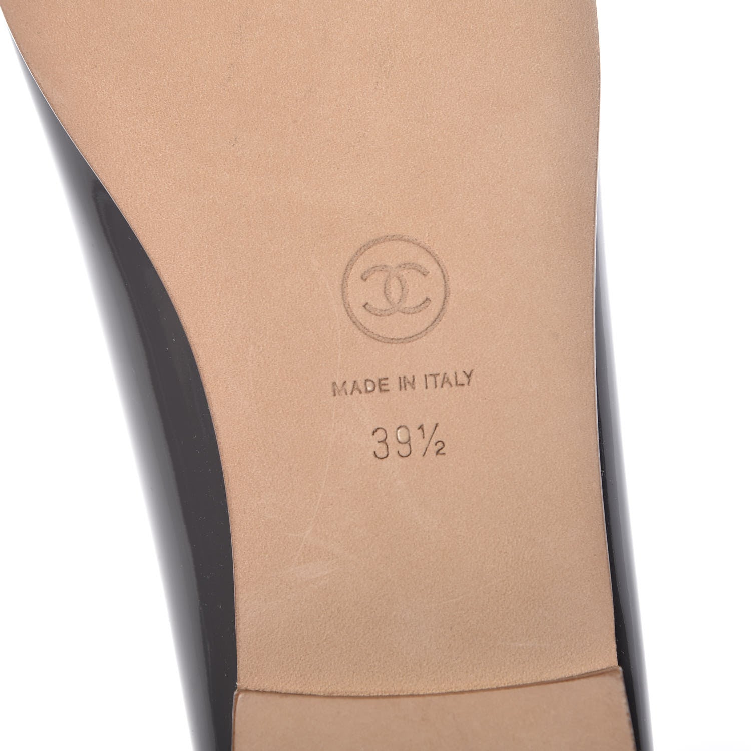 Chanel Patent Calfskin CC Cap Toe Ballerina Flats 39.5 Dark Grey 6 of 12