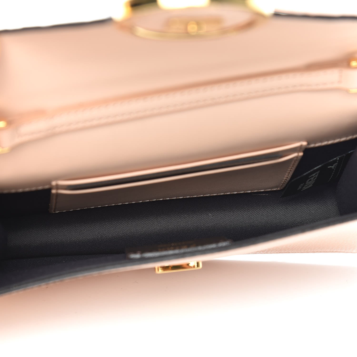 Fendi Vitello Cruise F is Fendi Bi-Color FF 1974 Embossed Envelope Belt Bag Maya Black Light Rose 8 of 13