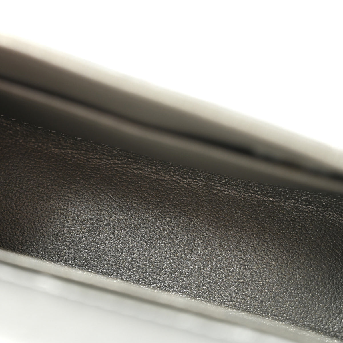 Chanel Metallic Lambskin Quilted Mini Chain CC Top Handle Clutch With Chain Silver 4 of 11