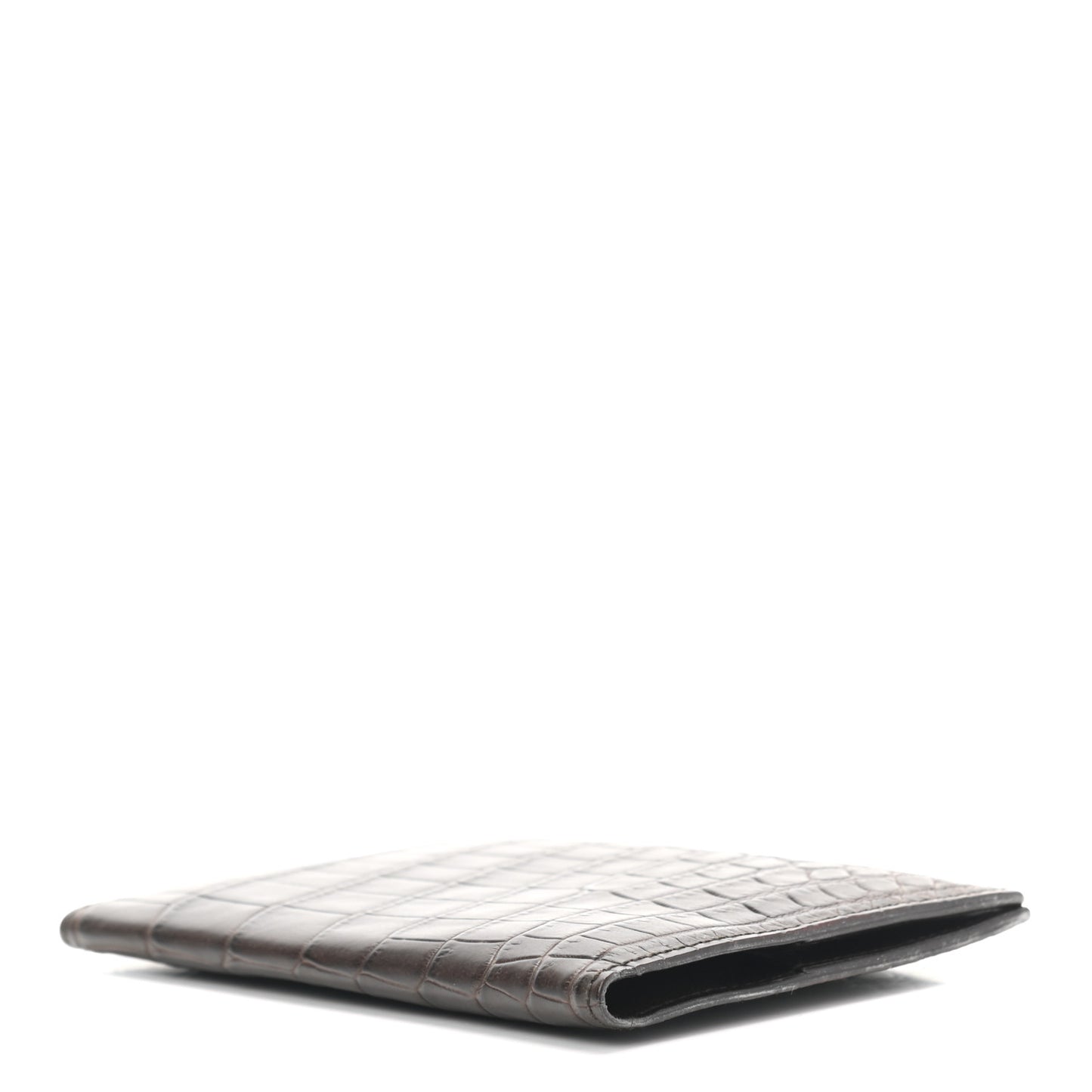 Crocodile Passport Case Brown