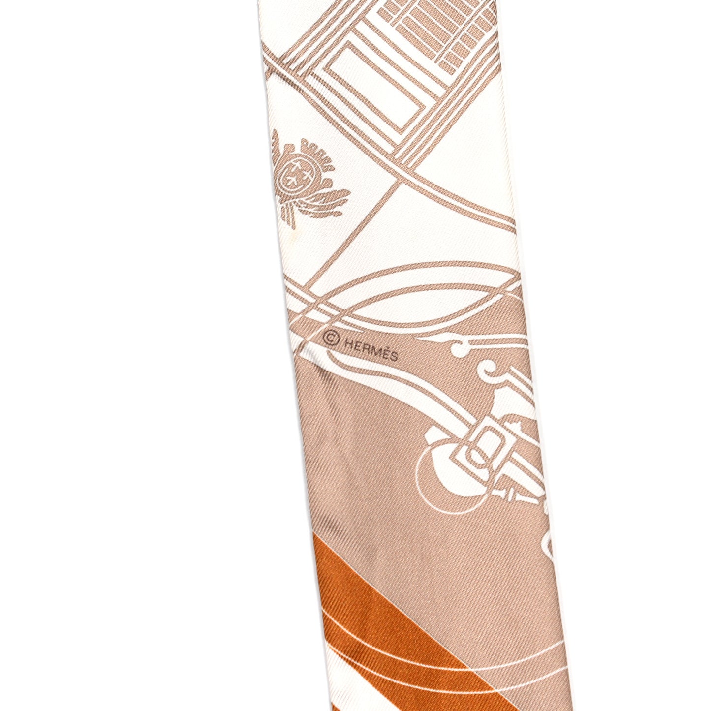 Silk Ex-Libris Twilly Beige White Caramel