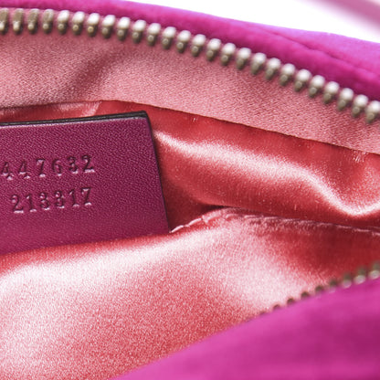 Gucci Velvet Matelasse Small GG Marmont Chain Shoulder Bag Fuchsia Violet Cyclamen 7 of 10