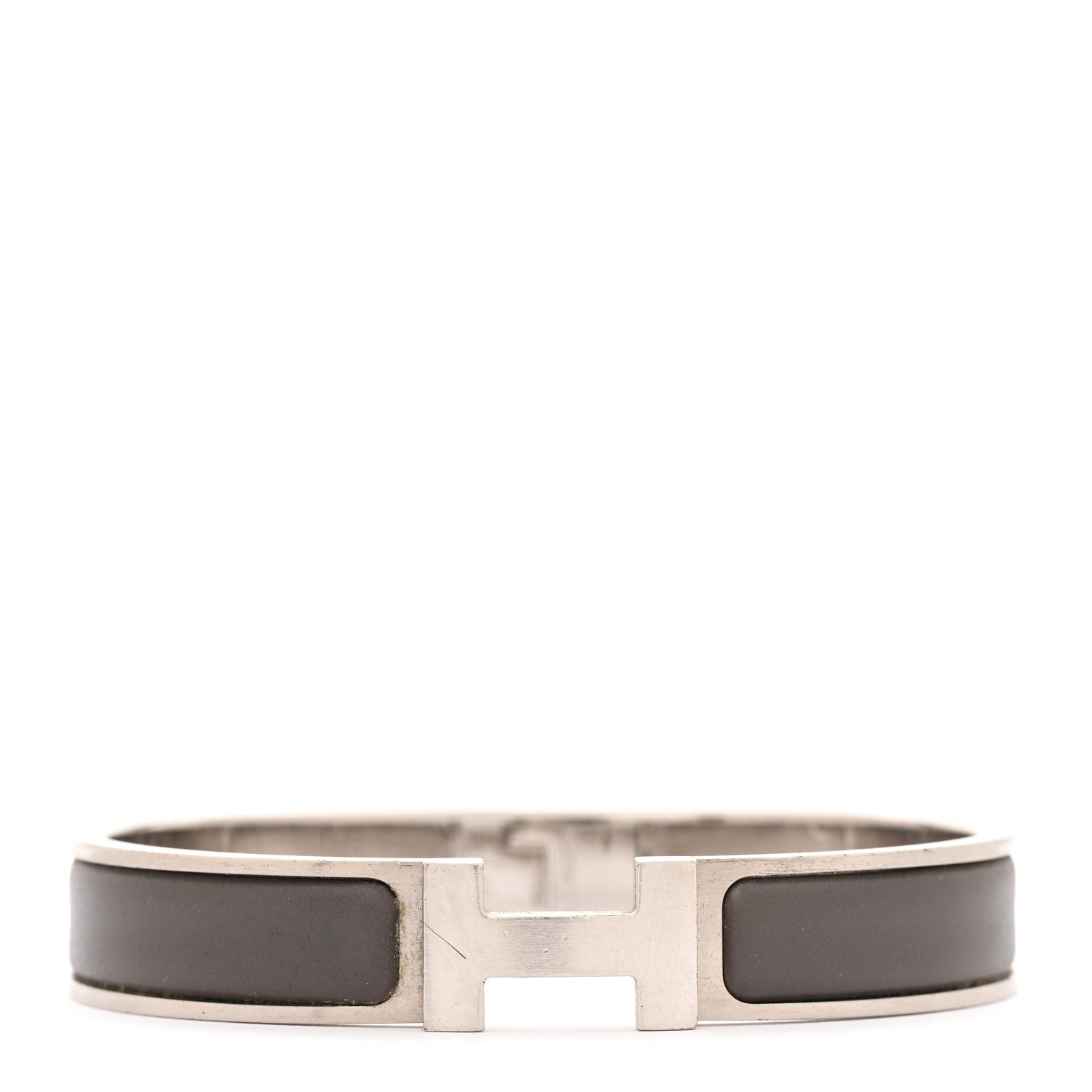 Hermes Matte Enamel Narrow Clic Clac HH Bracelet T4 Etain 1 of 5