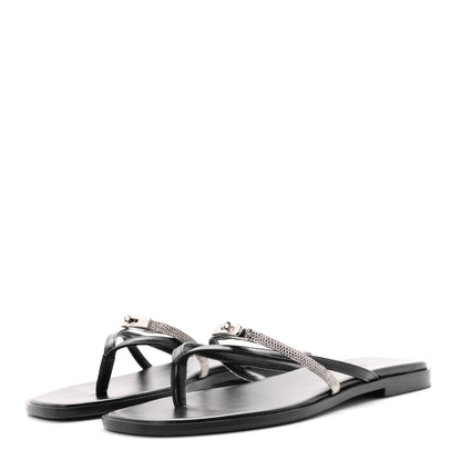 Hermes Calfskin Lizard Miss Sandals 38.5 Black Ombre 4 of 8