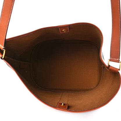 Celine Triomphe Canvas Calfskin Medium Bucket Bag Tan 5 of 10