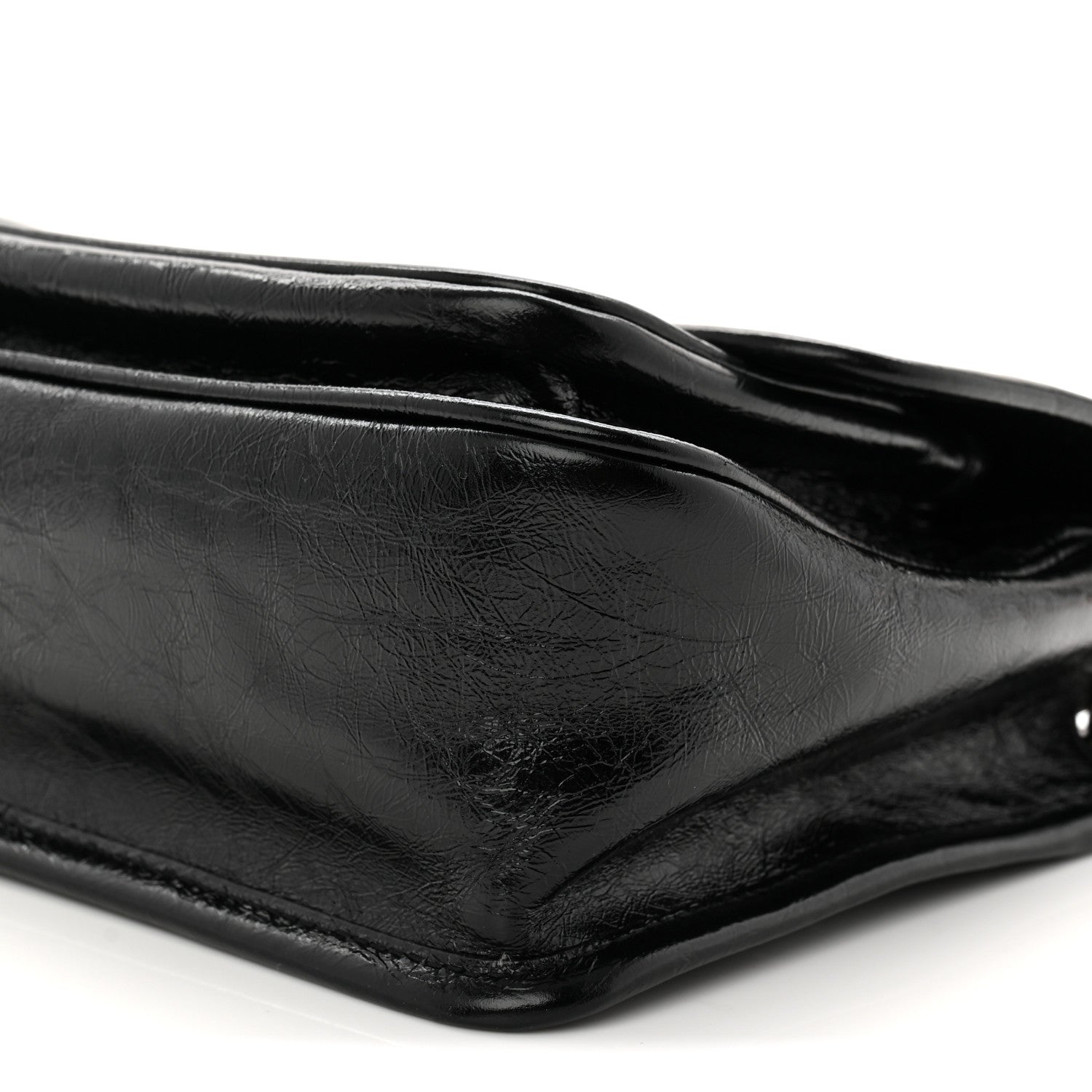 Saint Laurent Crinkled Calfskin Matelasse Monogram Baby Niki Chain Satchel Black 19 of 19