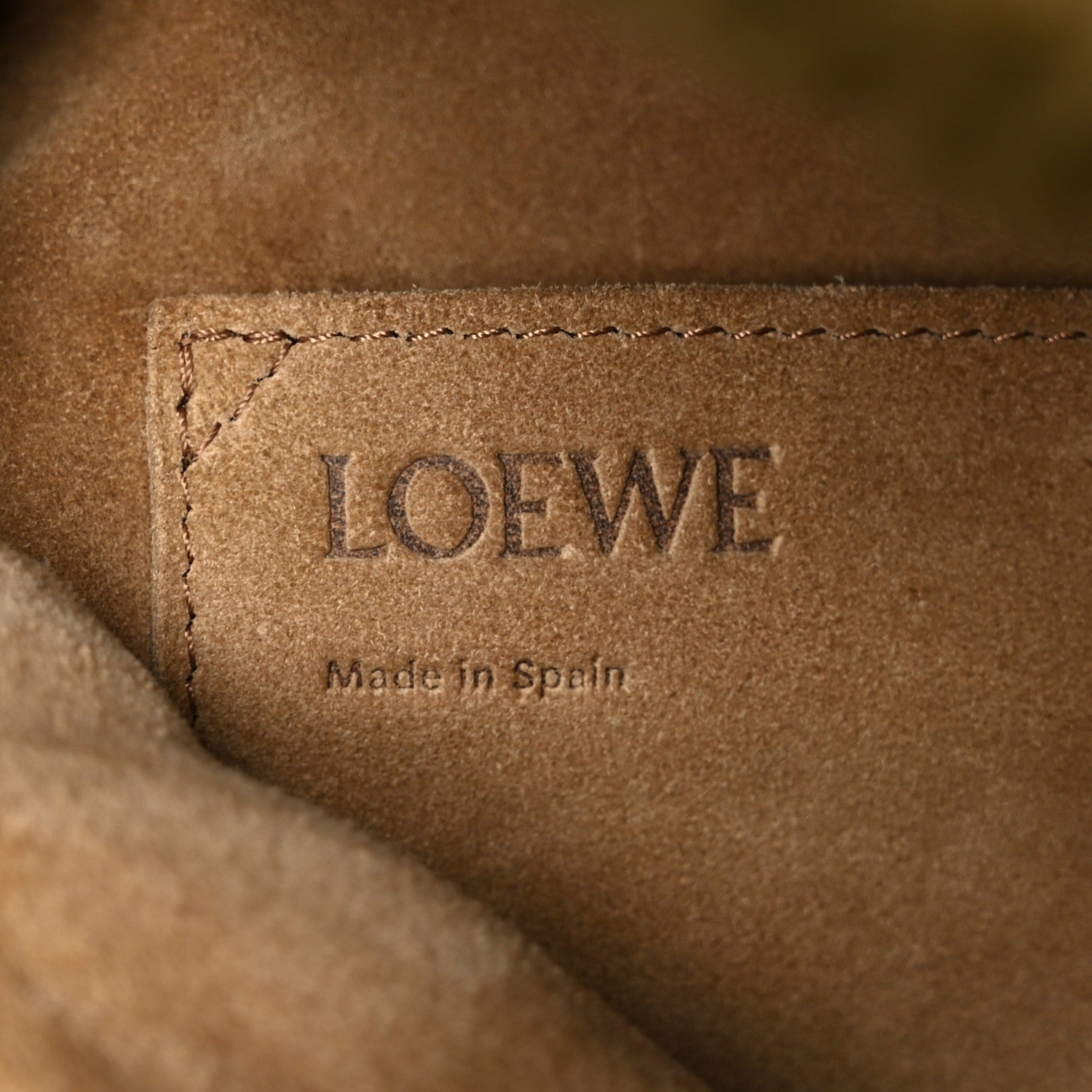 Loewe Shearling Small Puzzle Edge Bag Dark Khaki 1836086