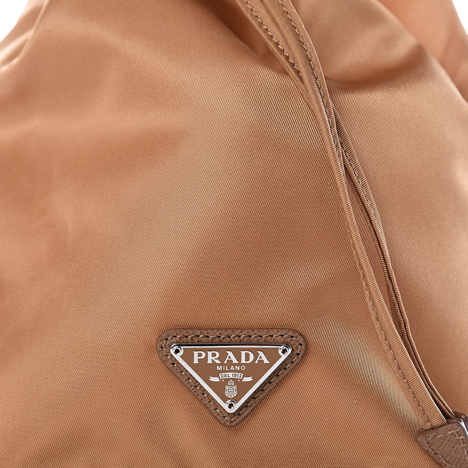 Prada Nylon Vela Drawstring Pouch Beige 9 of 9
