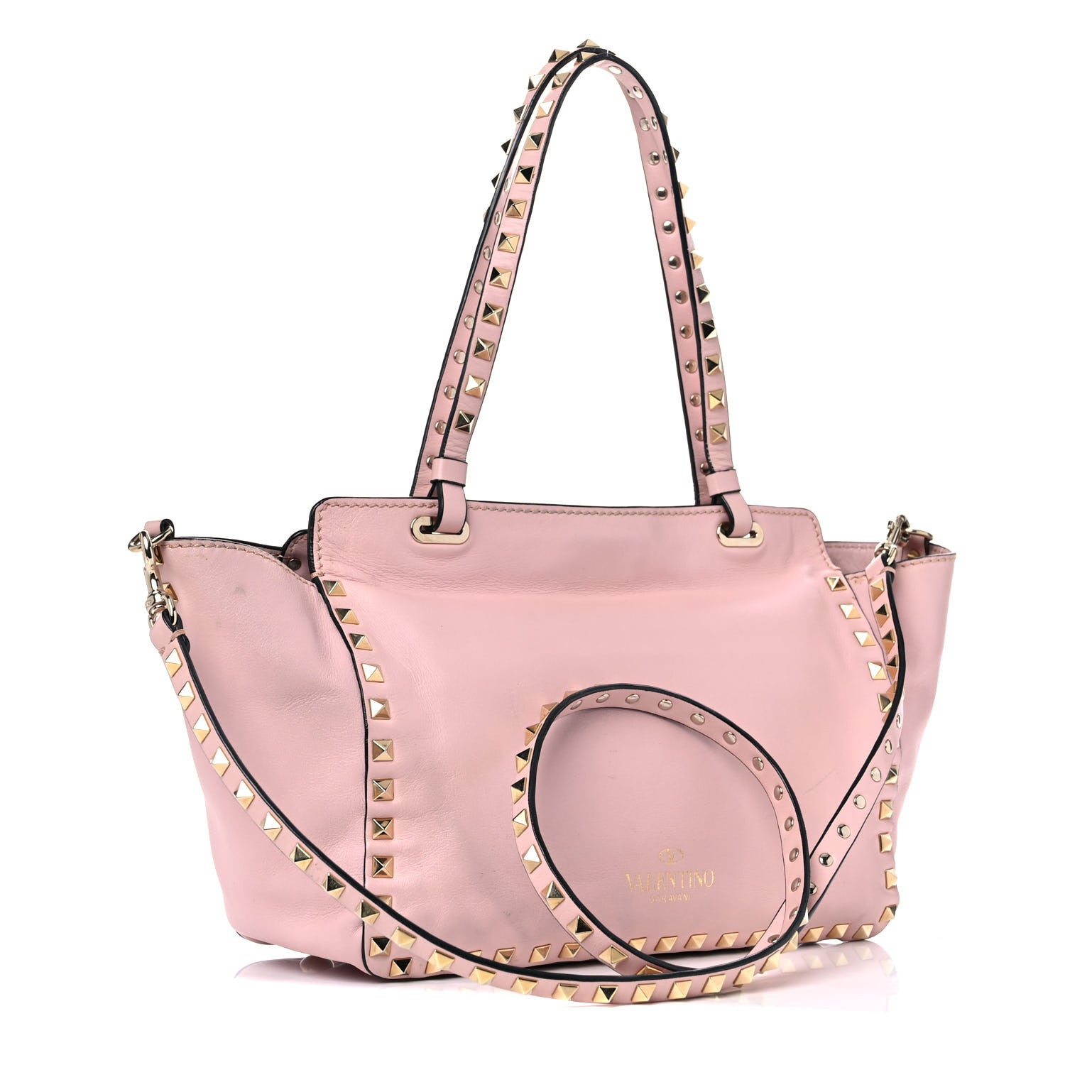 Valentino Garavani Vitello Small Rockstud Tote Pink 2 of 17