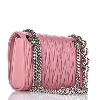 Miu Miu Nappa Matelasse Shoulder Bag Rosa 3 of 7