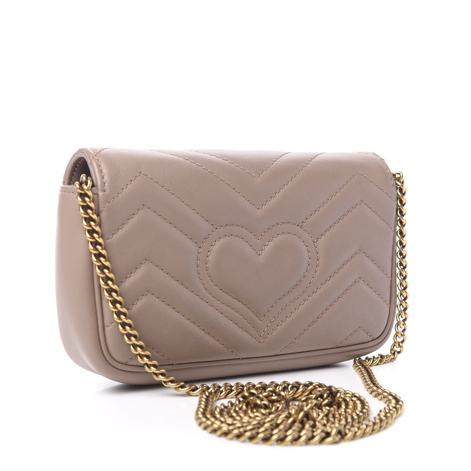 Gucci Calfskin Matelasse Super Mini GG Marmont Shoulder Bag Porcelain Rose 2 of 9