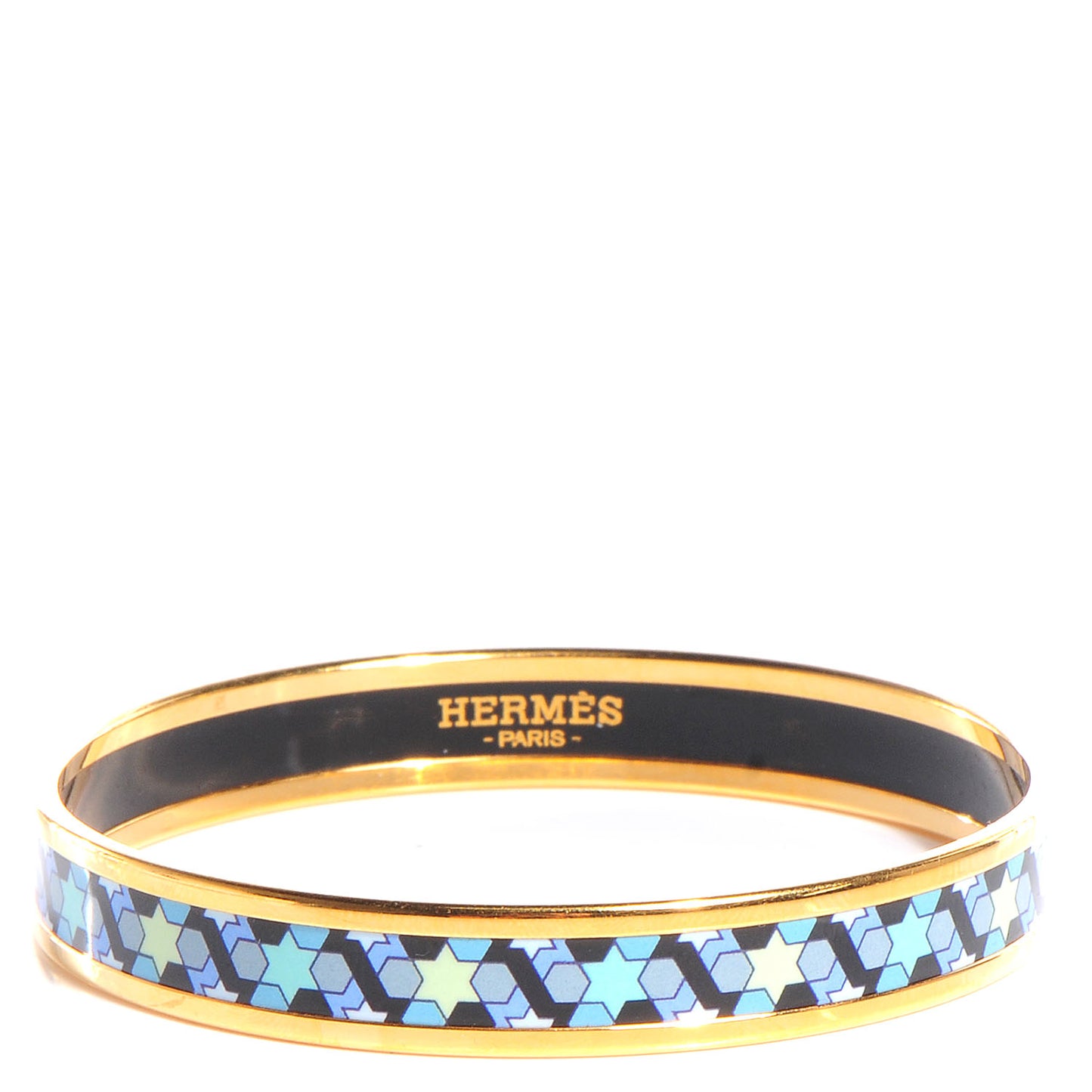Enamel Printed Narrow Rose de Compas Bracelet 62 Ciel