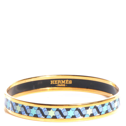 Hermes Enamel Printed Narrow Rose de Compas Bracelet 62 Ciel 1 of 6