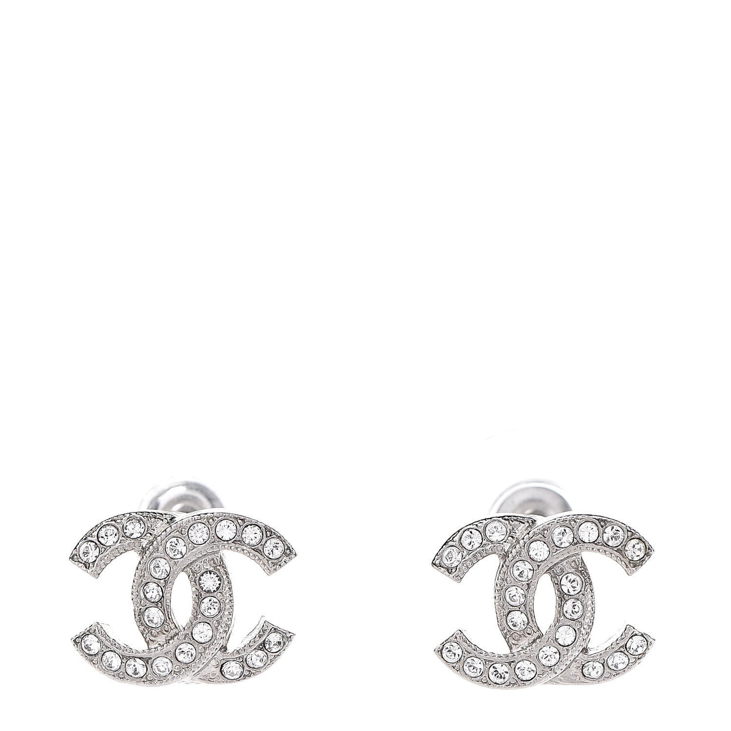Crystal CC Earrings Silver