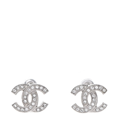 Chanel Crystal CC Earrings Silver 1 of 5