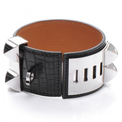 Hermes Alligator Collier De Chien CDC Bracelet Black 3 of 6