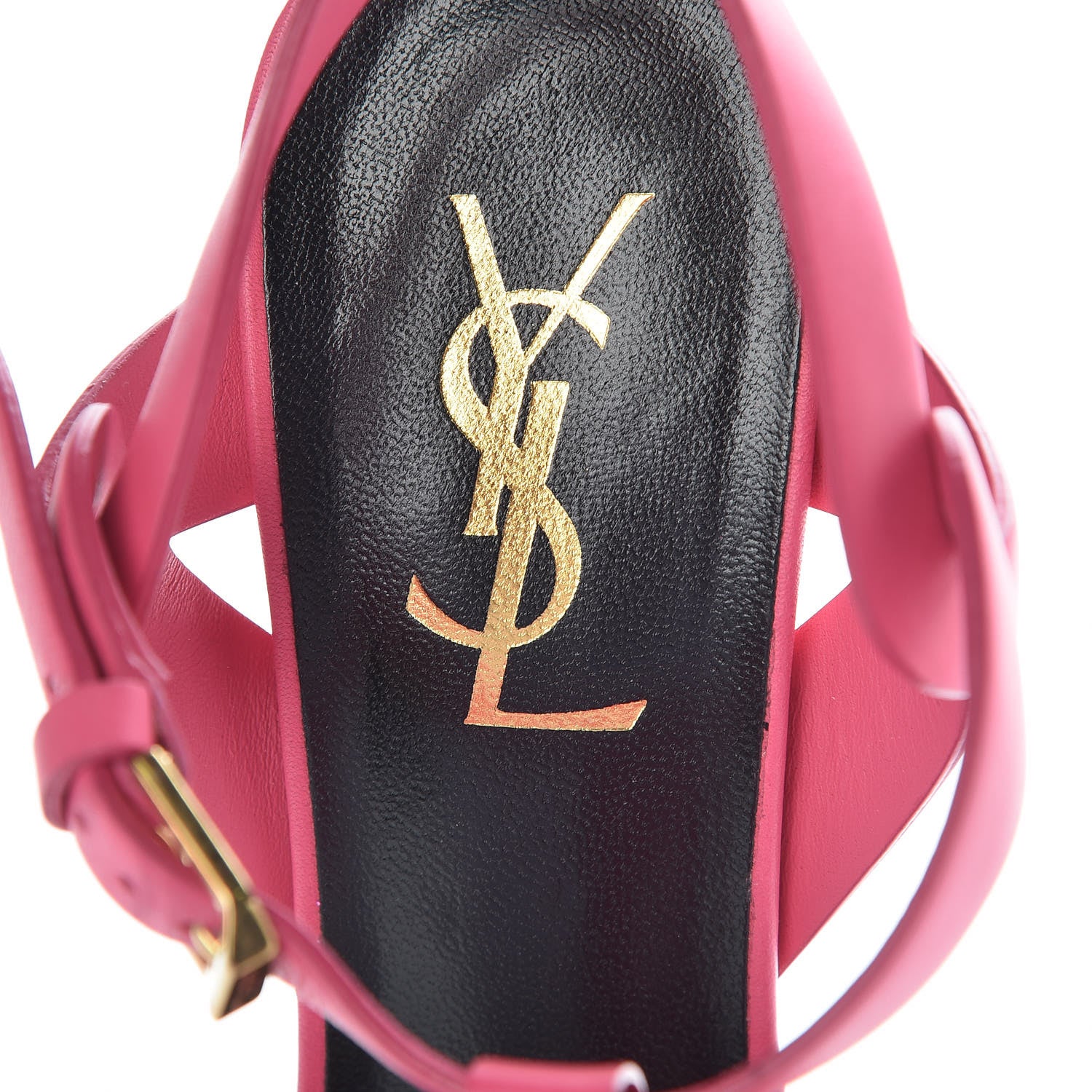Saint Laurent Calfskin Tribute 75 Platform Sandals 37.5 Fuchsia 7 of 9