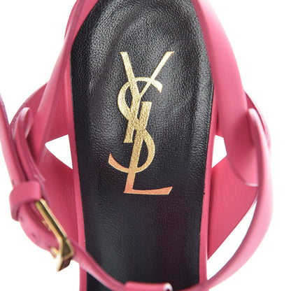 Saint Laurent Calfskin Tribute 75 Platform Sandals 37.5 Fuchsia 7 of 9