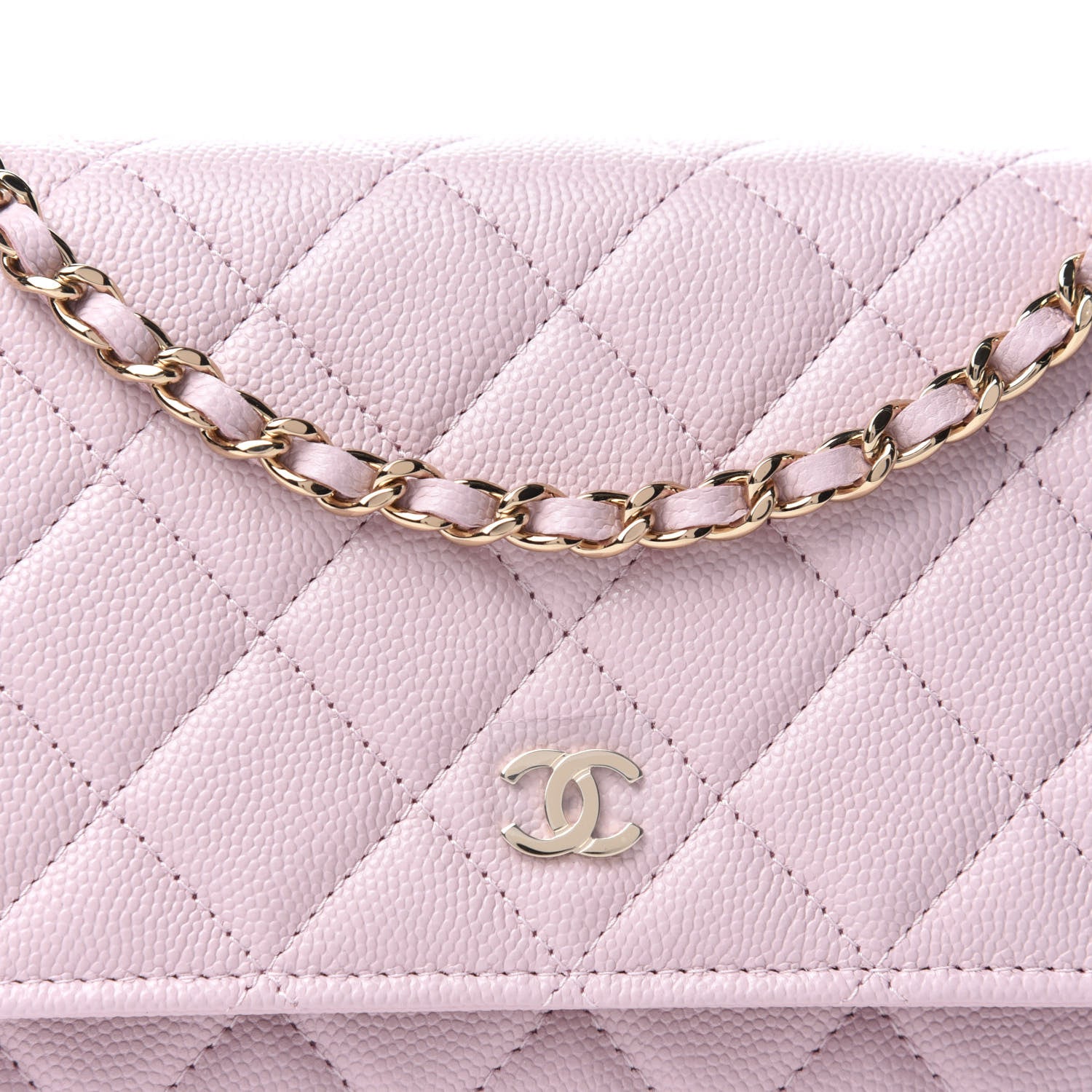 Chanel Caviar Quilted Wallet On Chain WOC Light Pink 11 of 12