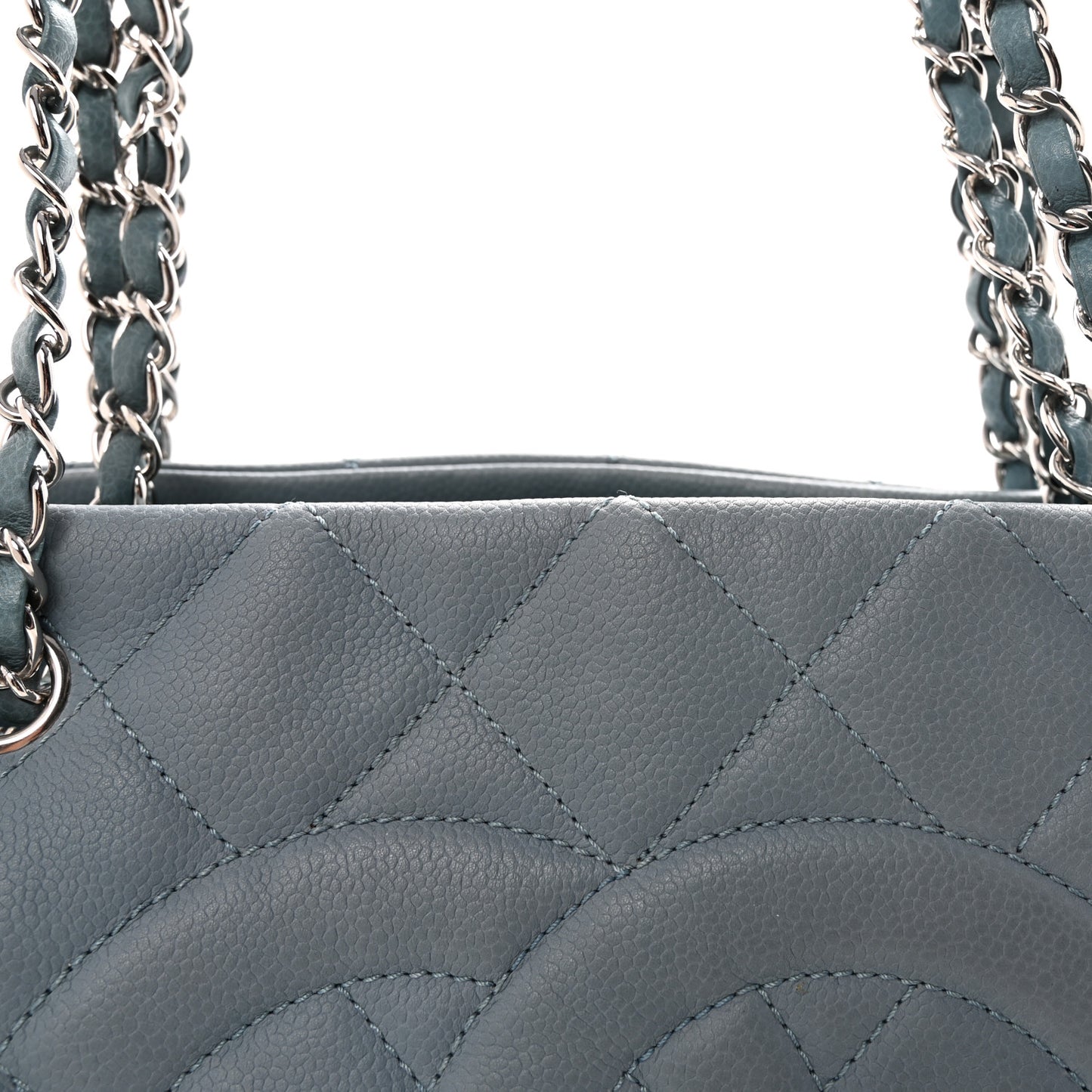 Caviar Quilted CC Timeless Soft Tote Blue