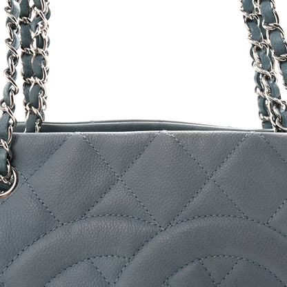 Chanel Caviar Quilted CC Timeless Soft Tote Blue 8 of 10
