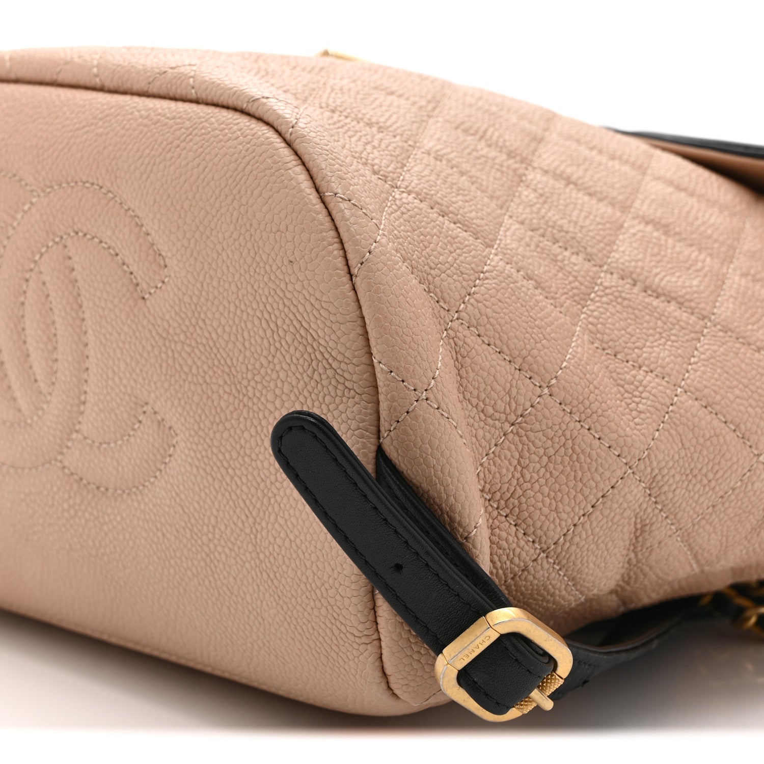 Chanel Caviar Quilted Filigree Backpack Beige Black 10 of 10