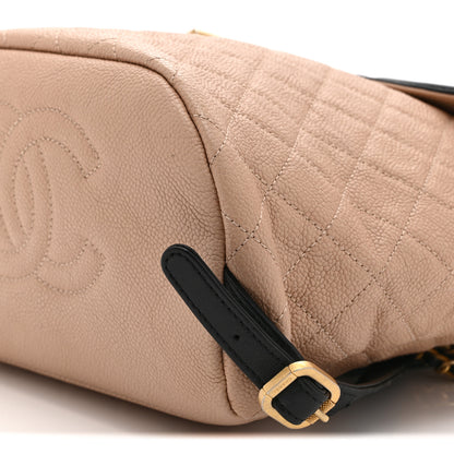 Chanel Caviar Quilted Filigree Backpack Beige Black 10 of 10