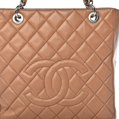 Chanel Caviar Quilted Petit Shopping Tote PST Dark Beige 19 of 19