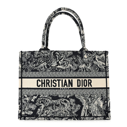 Christian Dior Canvas Embroidered Medium Toile De Jouy Reverse Book Tote Blue 1 of 10