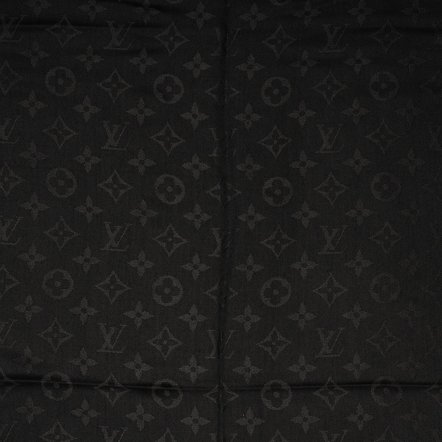 Silk Wool Monogram Shawl Black