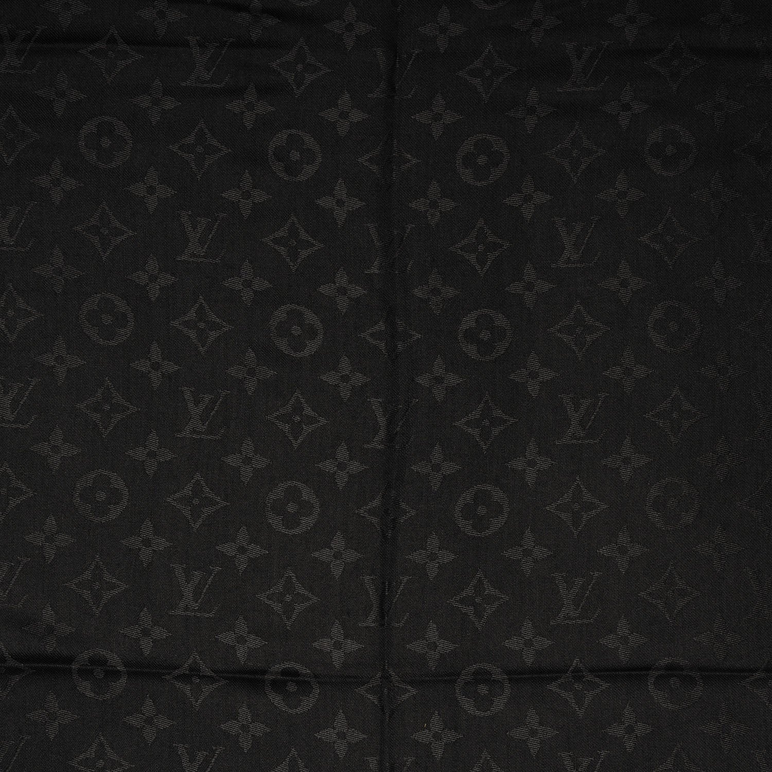 Louis Vuitton Silk Wool Monogram Shawl Black 4 of 5