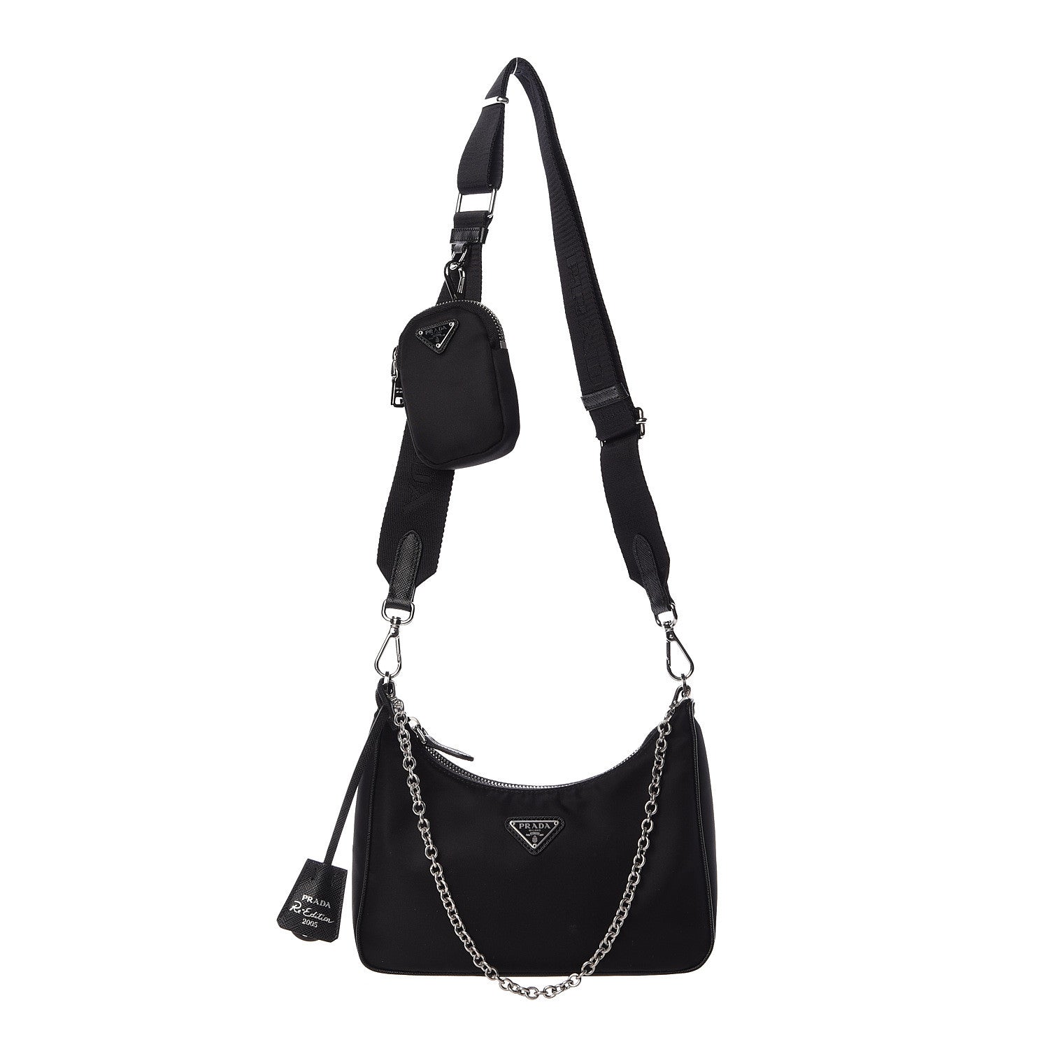 Prada Nylon Re-Edition 2005 Shoulder Bag Black 4 of 14