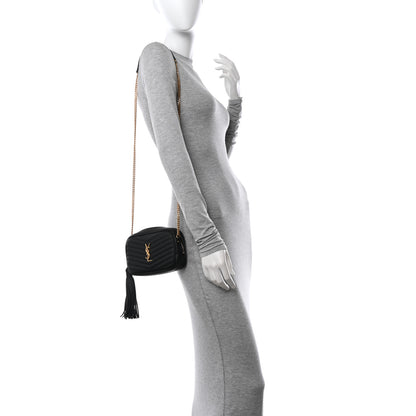 Saint Laurent Grain De Poudre Matelasse Monogram Mini Lou Camera Bag Black 2 of 17