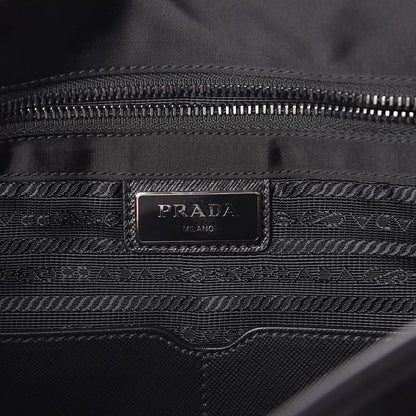 Prada Tessuto Nylon Saffiano Messenger Satchel Black 6 of 8
