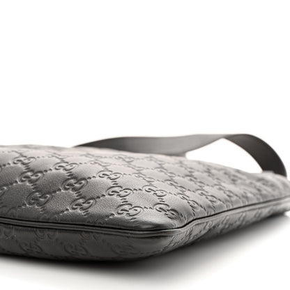 Gucci Guccissima Medium Flat Messenger Bag Dark Brown 10 of 13