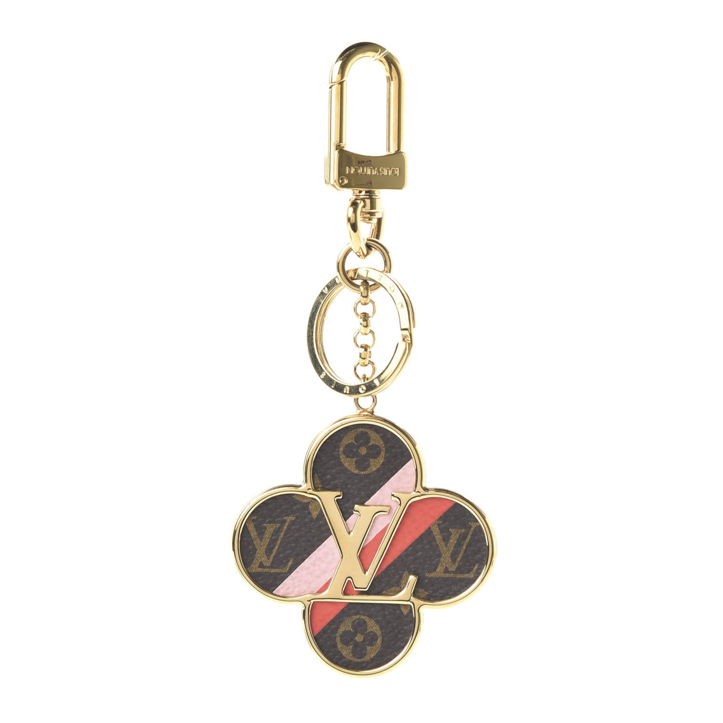 Metal Monogram Into The Flower Bag Charm Key Holder